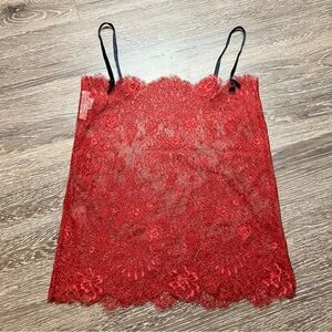 Philosophy by Lorenzo Serafini Lace top with velvet straps! Size 6. Red